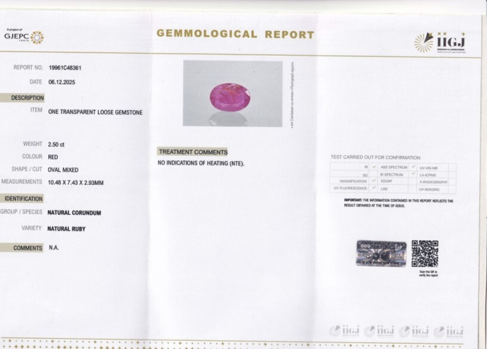 Natural Ruby - 2.5 Carat