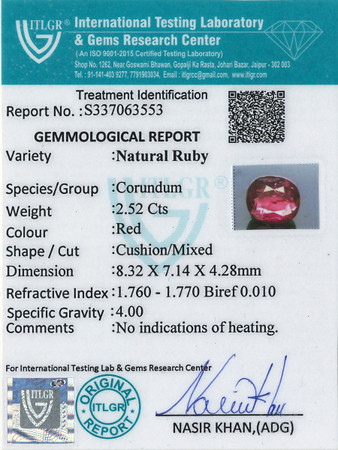 Natural Ruby - 2.52 Carat