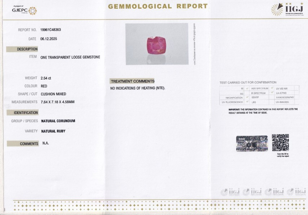 Natural Ruby - 2.54 Carat