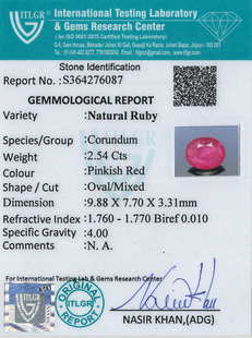 Natural Ruby - 2.54 Carat