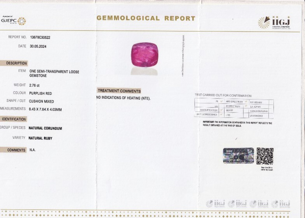 Natural Ruby - 2.76 Carat