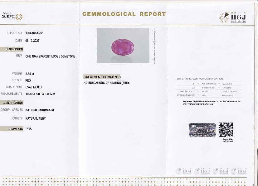 Natural Ruby - 2.85 Carat