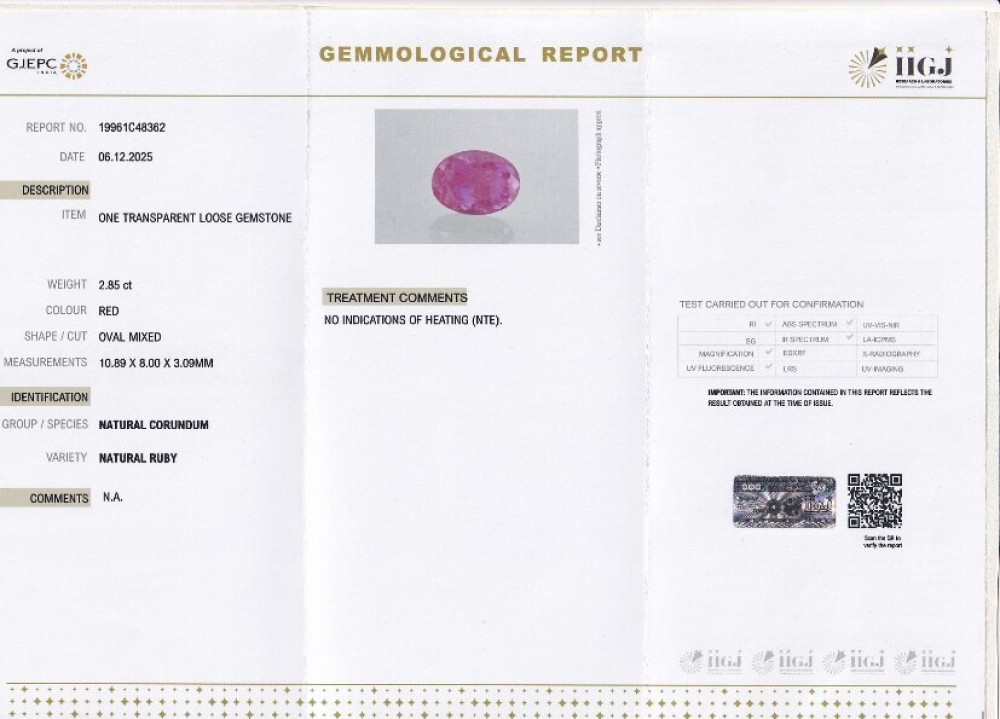 Natural Ruby - 2.85 Carat