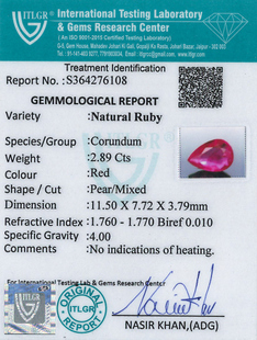 Natural Ruby - 2.89 Carat