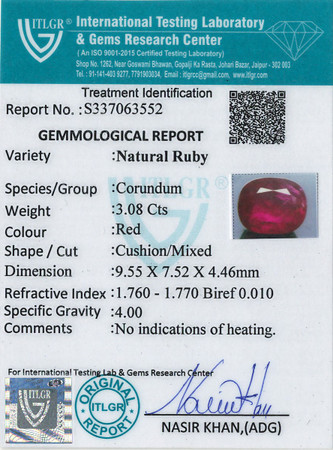 Natural Ruby - 3.08 Carat