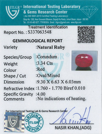 Natural Ruby - 3.34 Carat