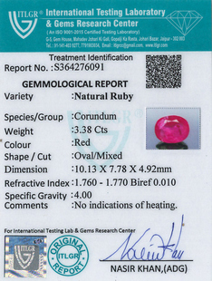 Natural Ruby - 3.38 Carat