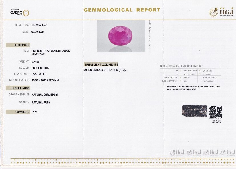 Natural Ruby - 3.44 Carat