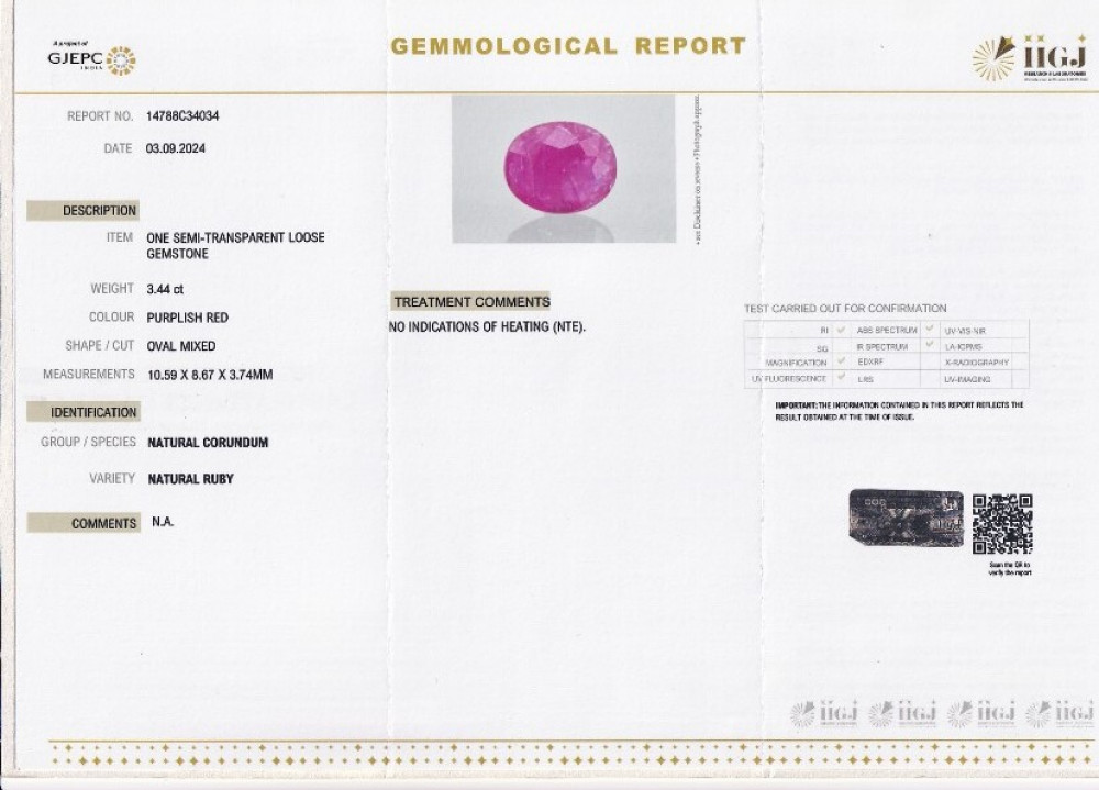 Natural Ruby - 3.44 Carat