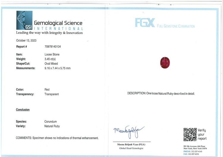 Natural Ruby - 3.45 Carat