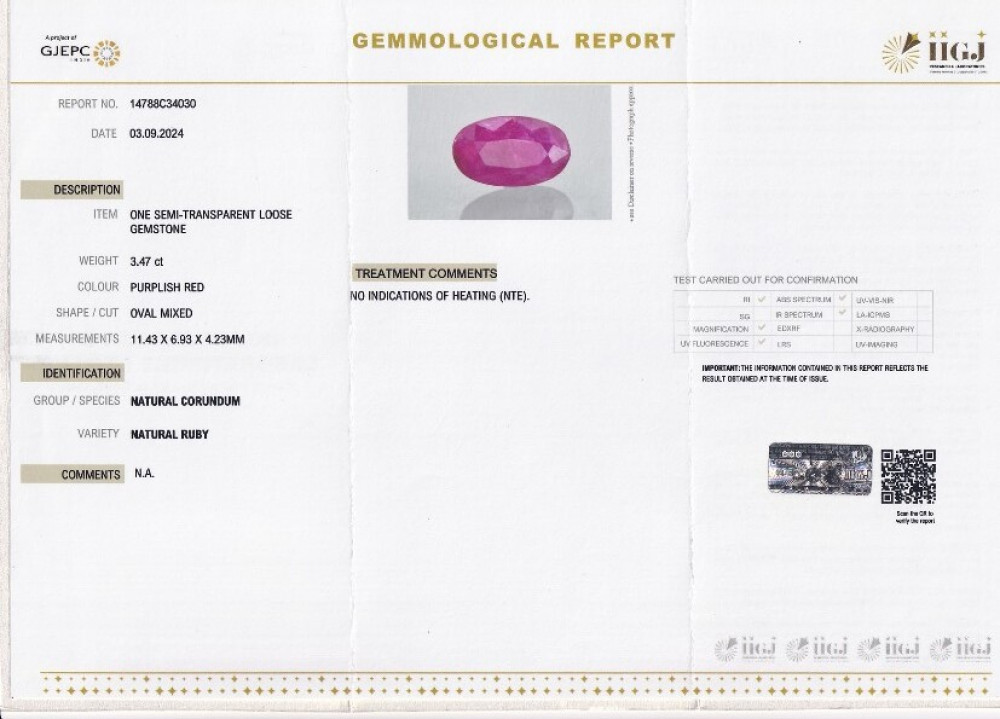Natural Ruby - 3.47 Carat