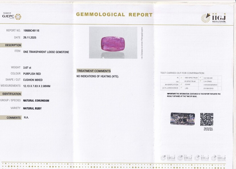 Natural Ruby - 3.67 Carat