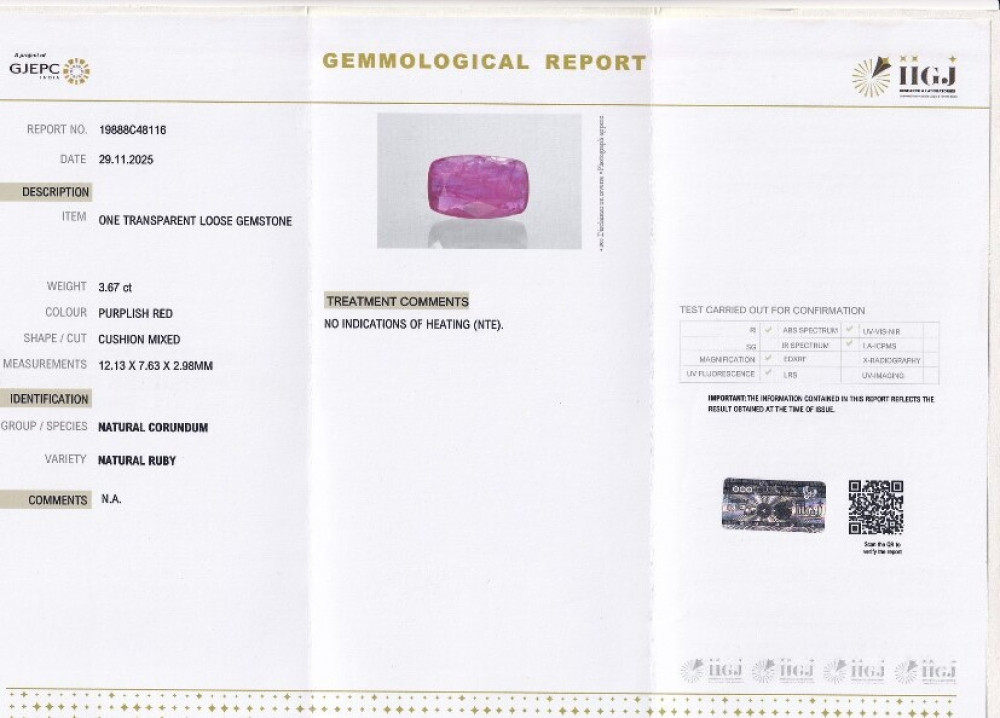 Natural Ruby - 3.67 Carat