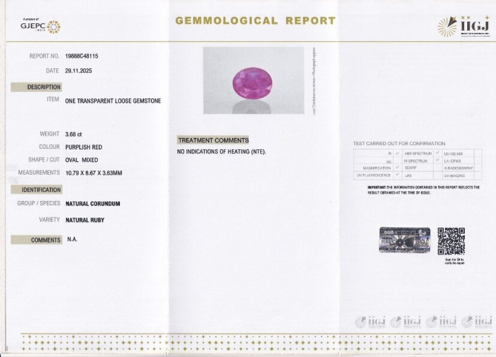 Natural Ruby - 3.68 Carat
