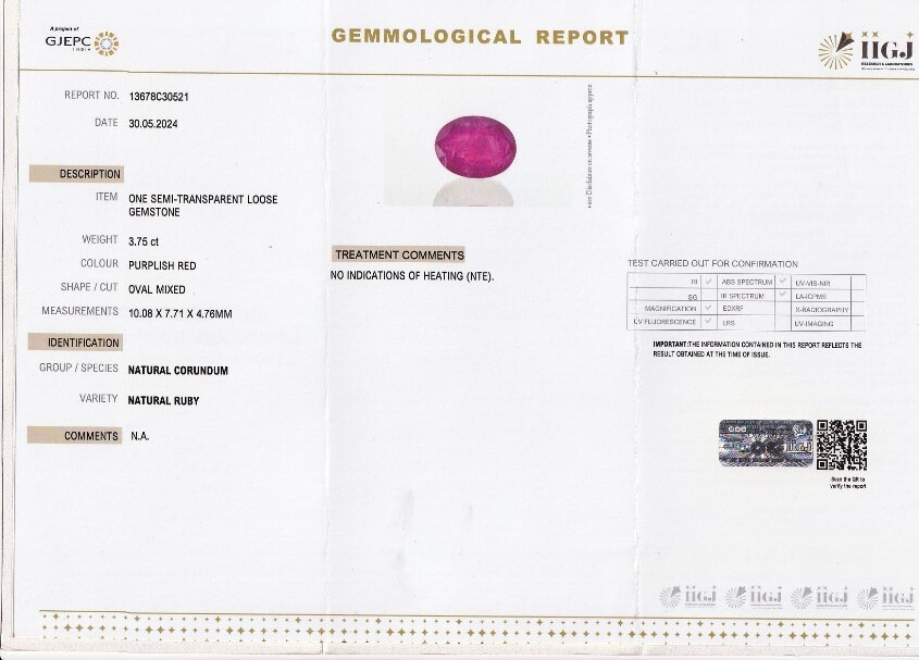 Natural Ruby - 3.75 Carat