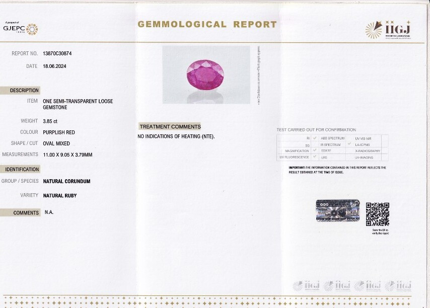 Natural Ruby - 3.85 Carat