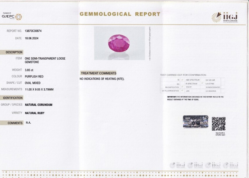 Natural Ruby - 3.85 Carat