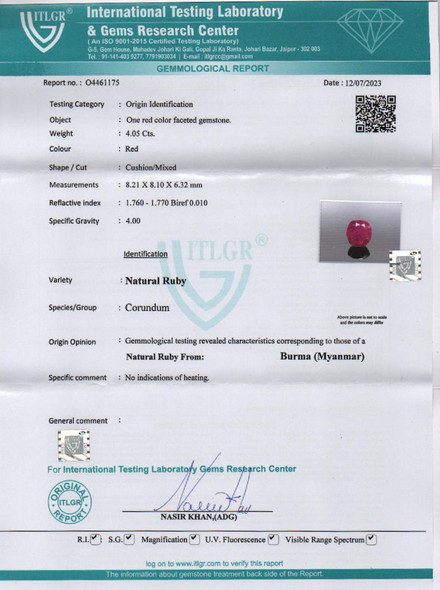 Natural Ruby - 4.05 Carat