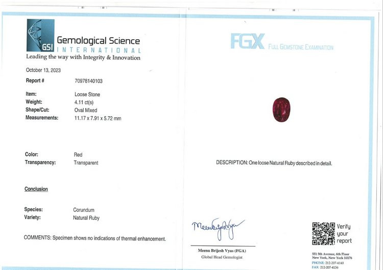 Natural Ruby - 4.11 Carat