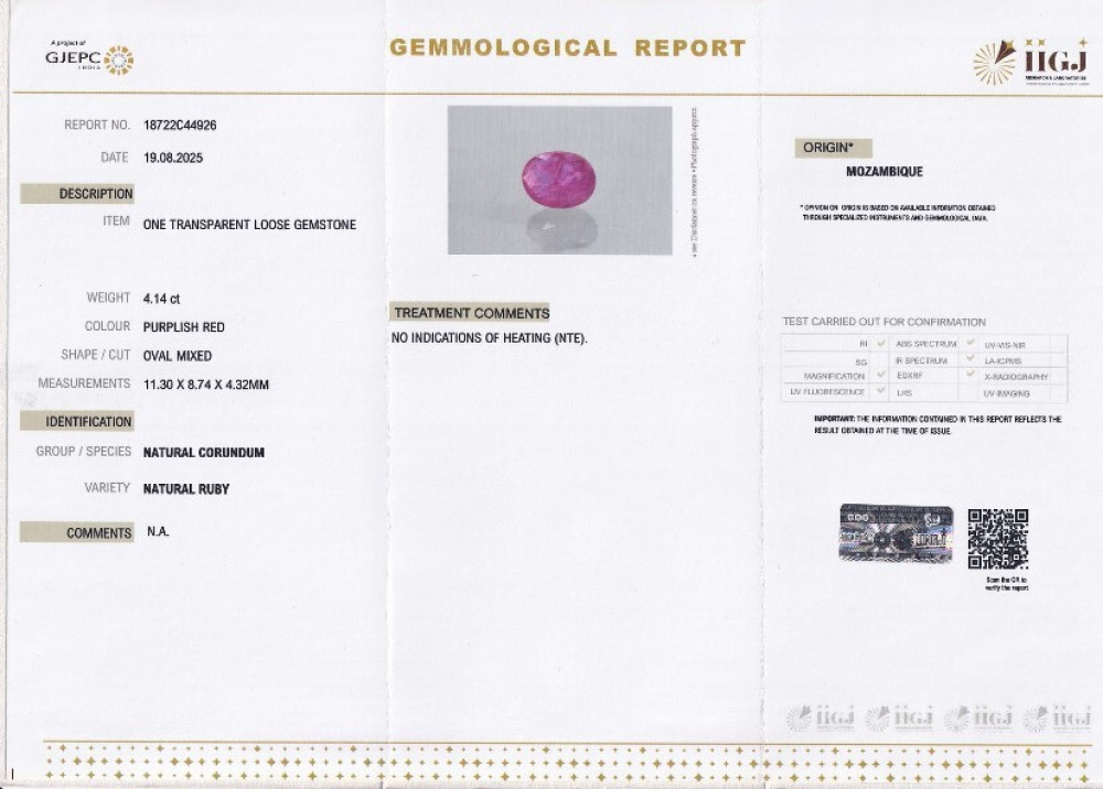 Natural Ruby - 4.14 Carat