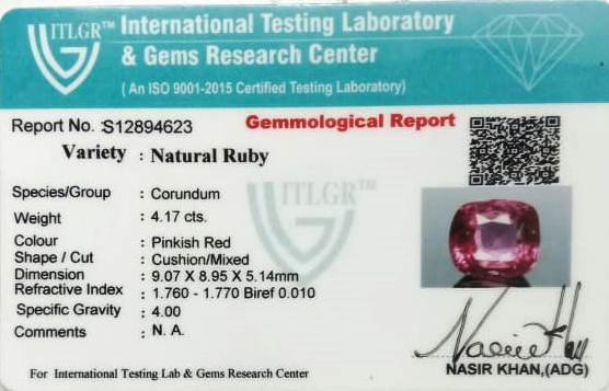 Natural Ruby - 4.17 Carat