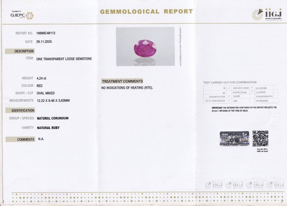 Natural Ruby - 4.24 Carat