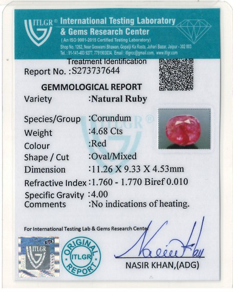 Natural Ruby - 4.68 Carat