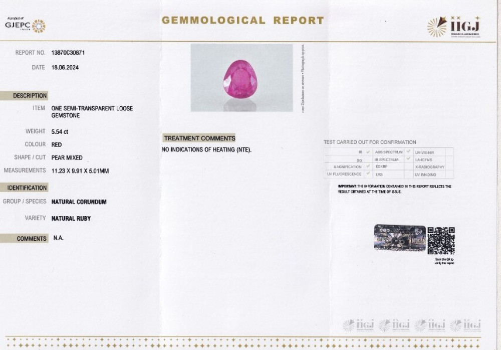 Natural Ruby - 5.54 Carat