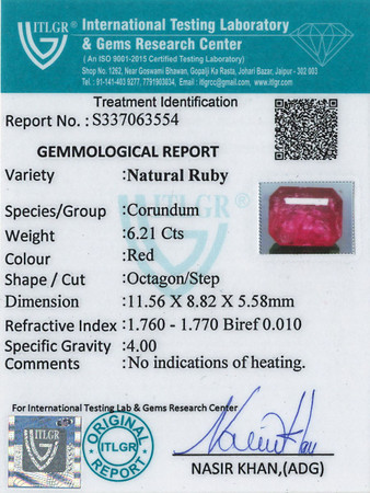 Natural Ruby - 6.21 Carat