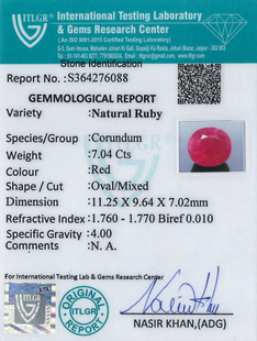 Natural Ruby - 7.04 Carat