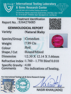 Natural Ruby - 7.99 Carat