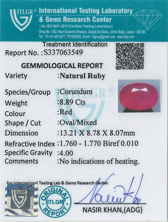 Natural Ruby - 8.89 Carat