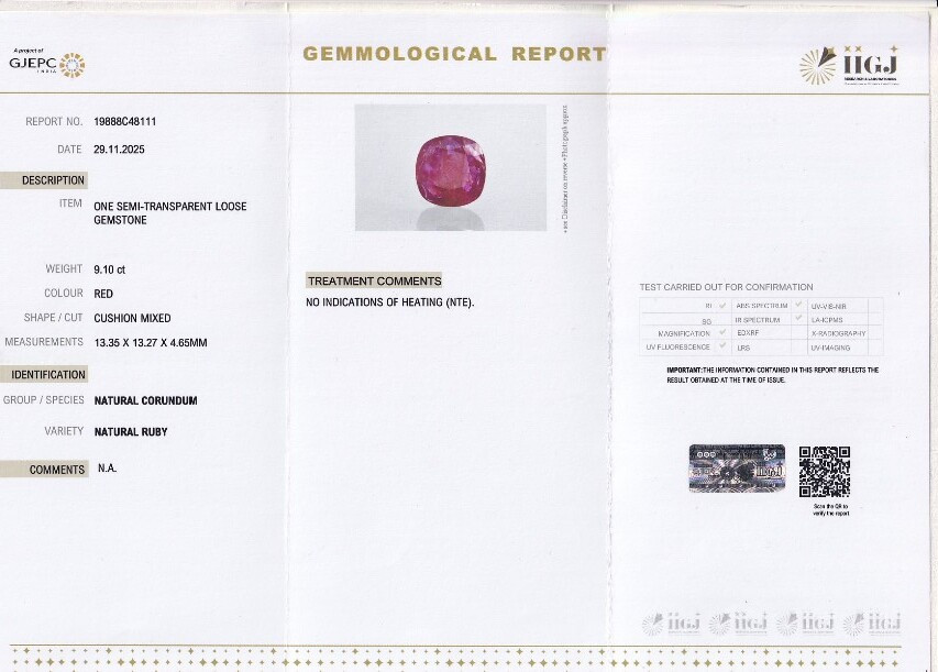 Natural Ruby - 9.1 Carat