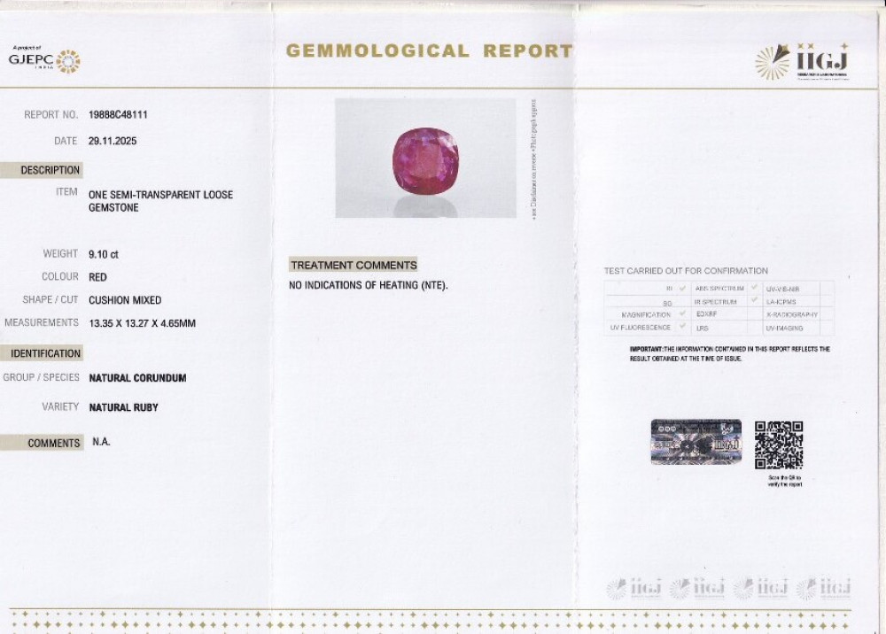 Natural Ruby - 9.1 Carat