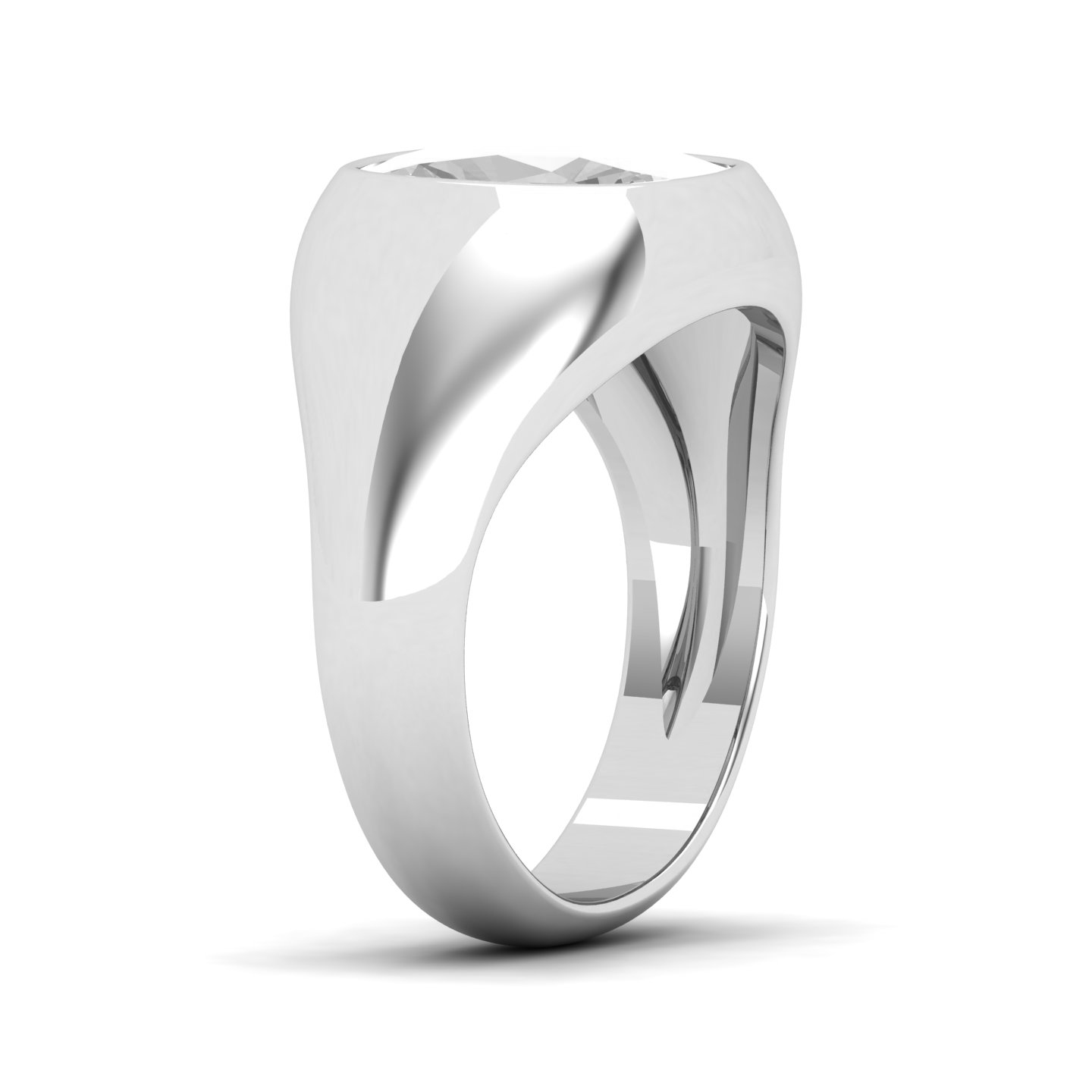 Ocean Serenity White Sapphire Solitaire Ring