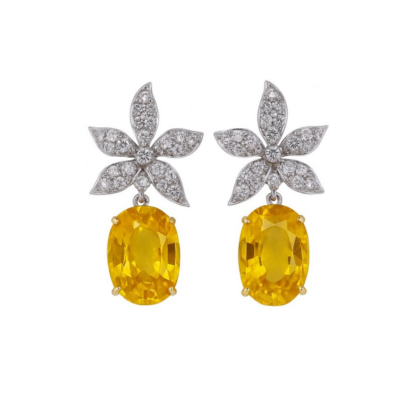 Ocean treasures Yellow Sapphire Drop Earrings