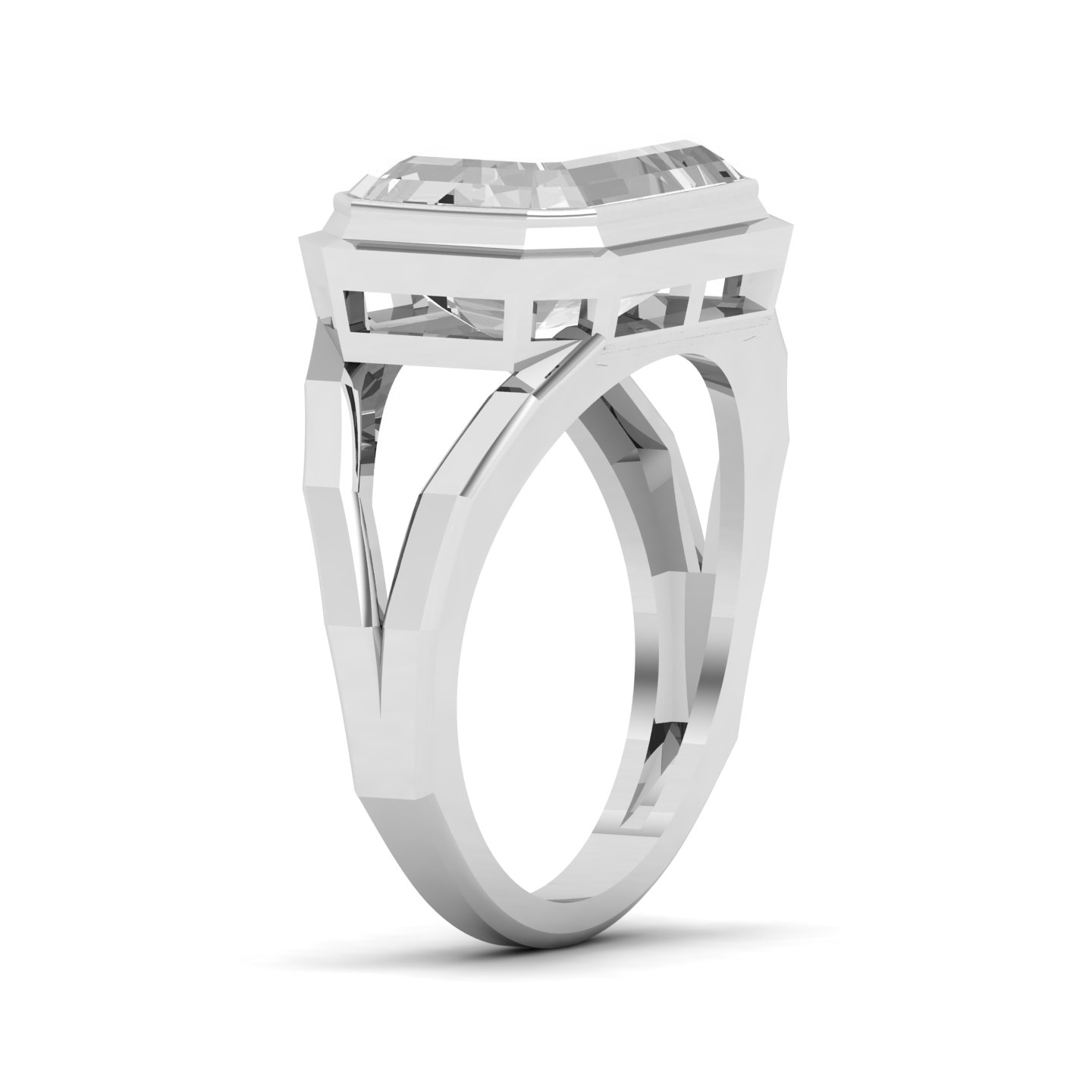 Octate Statement White Sapphire Ring