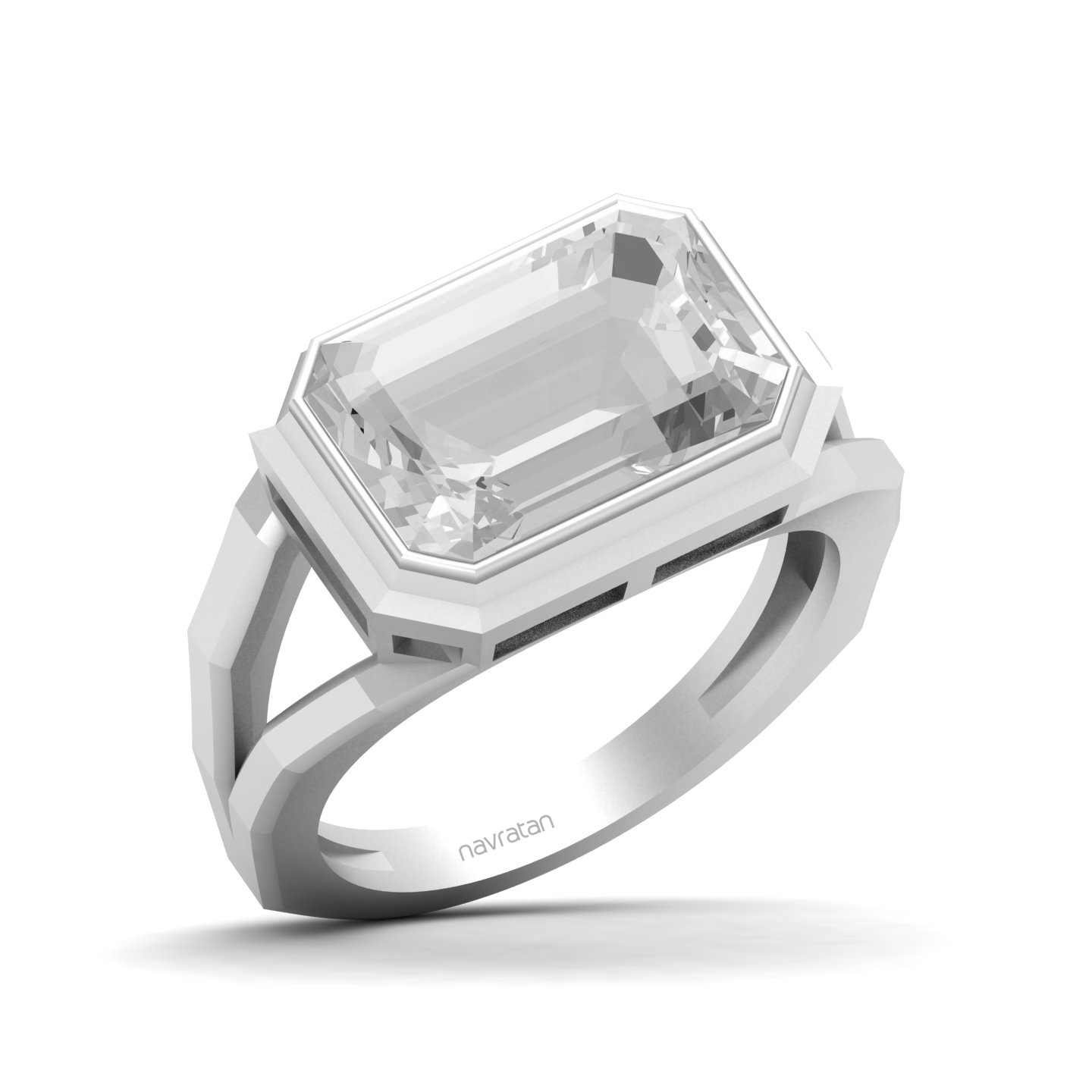 Octate Statement White Sapphire Ring