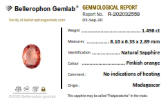 Padparadscha Sapphire - 1.49 Carat