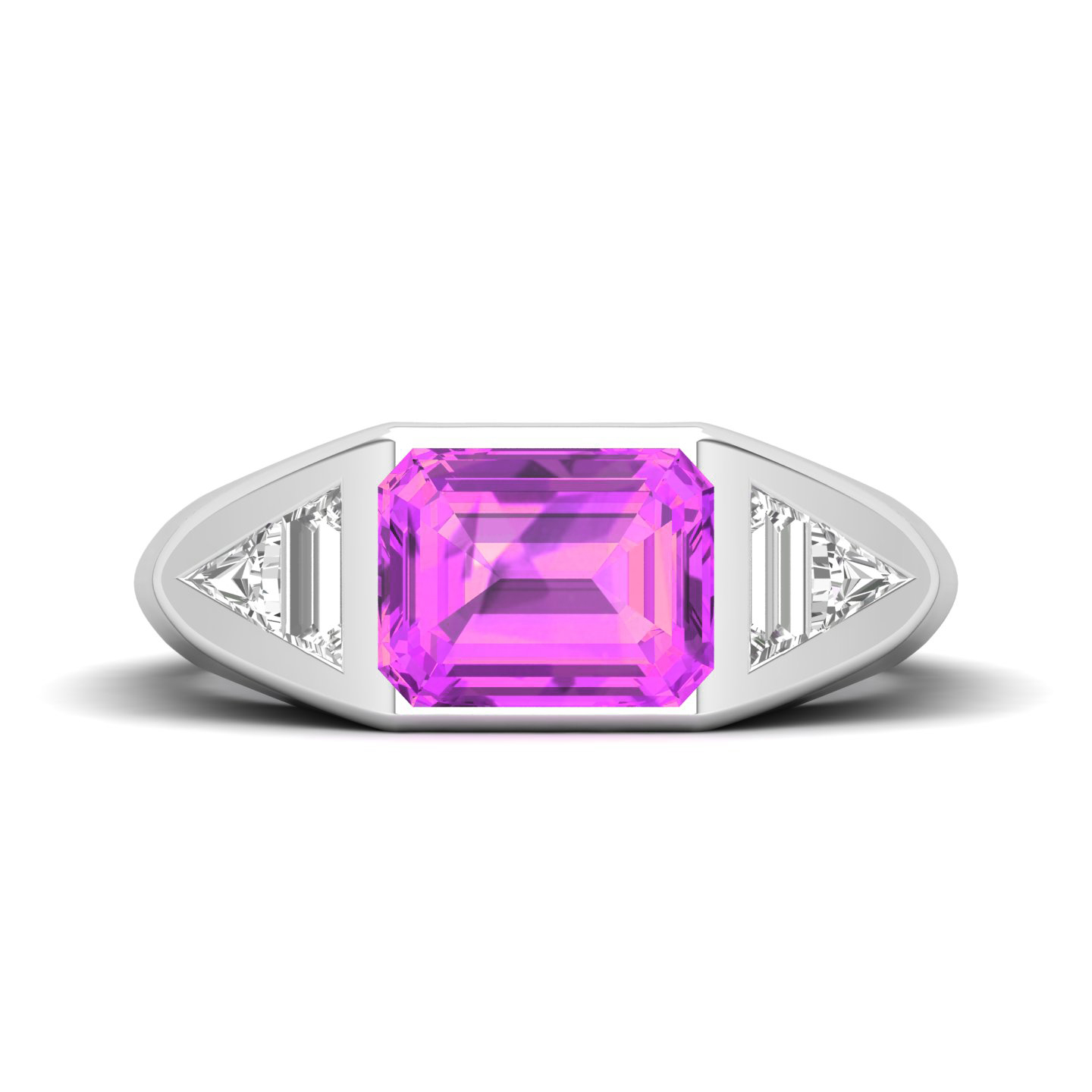Past Present Future Trio Pink Sapphire Ring
