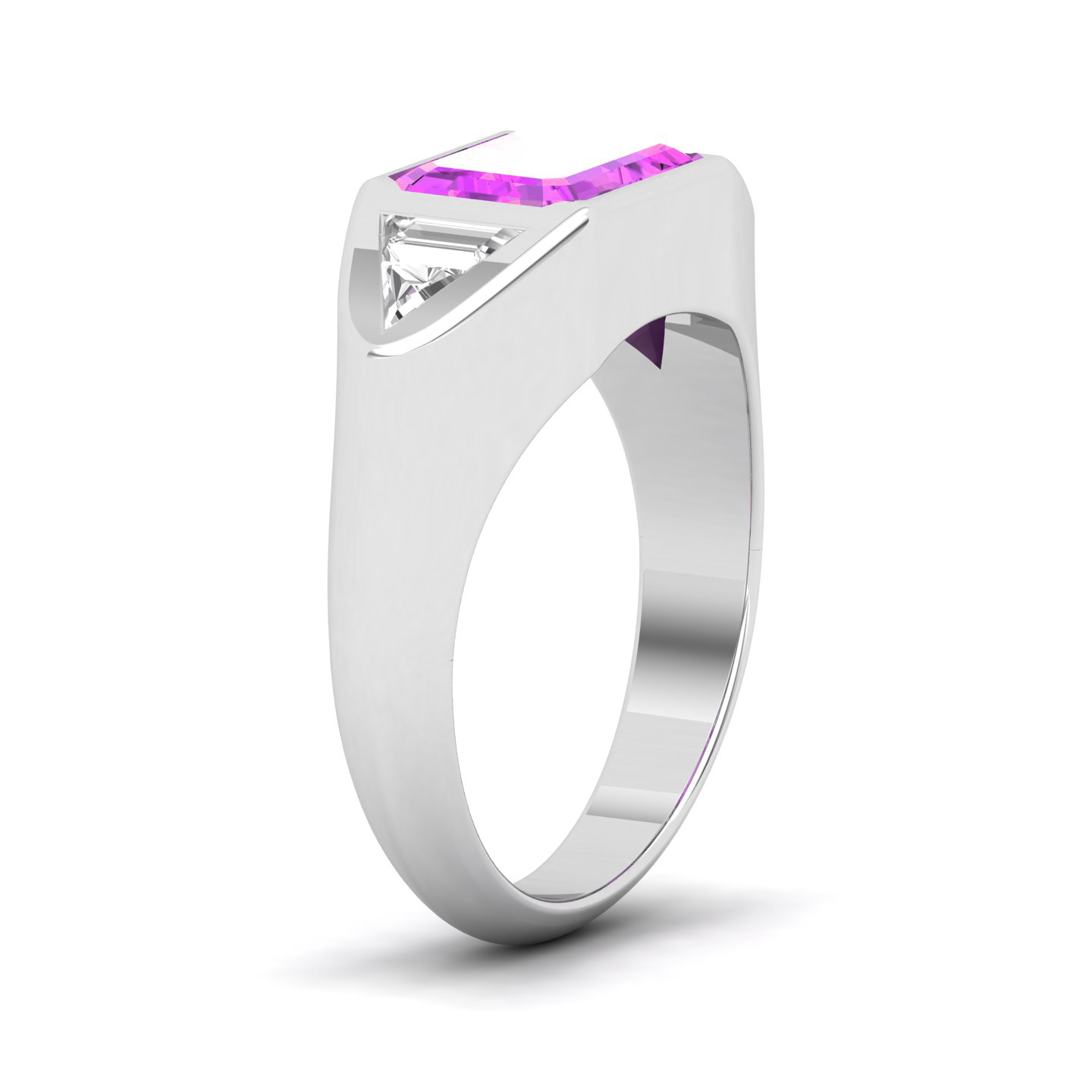 Past Present Future Trio Pink Sapphire Ring
