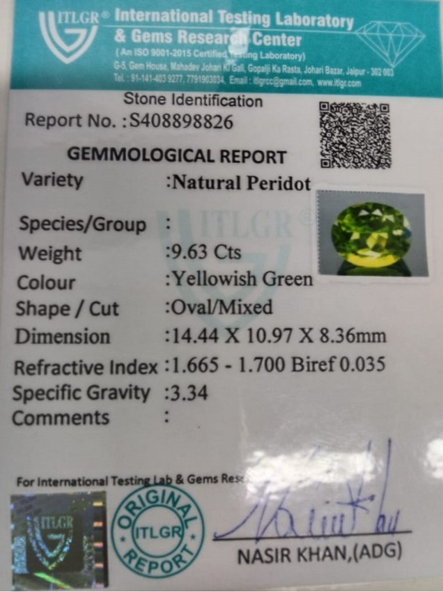 Peridot - 9.63 Carat