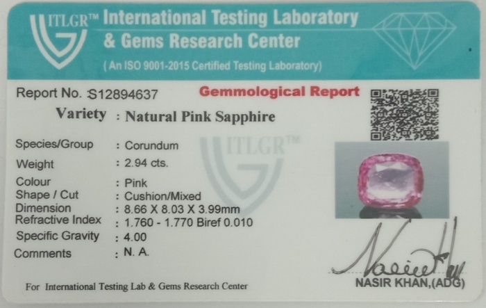 Pink Sapphire - 2.94 Carat
