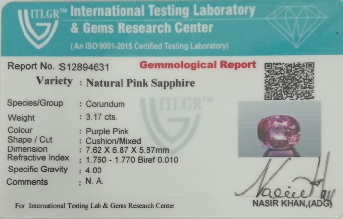 Pink Sapphire - 3.17 Carat