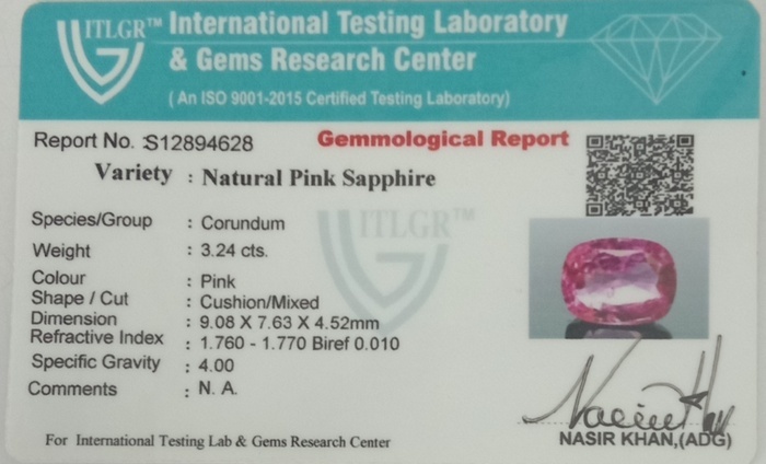 Pink Sapphire - 3.24 Carat