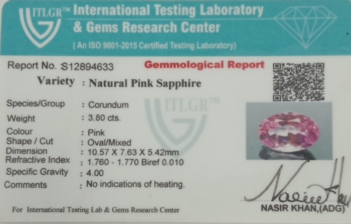 Pink Sapphire - 3.8 Carat