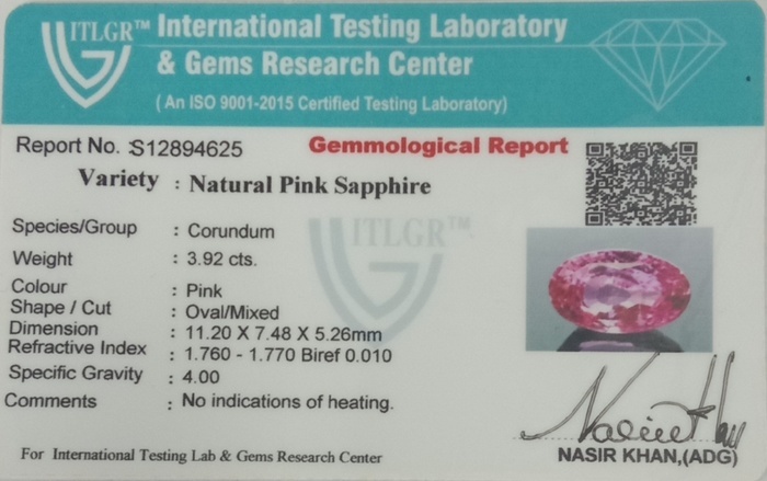 Pink Sapphire - 3.92 Carat