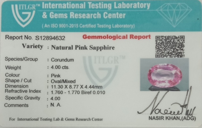 Pink Sapphire - 4.00 Carat