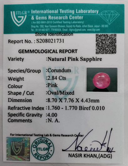 Pink Sapphire - 2.84 Carat