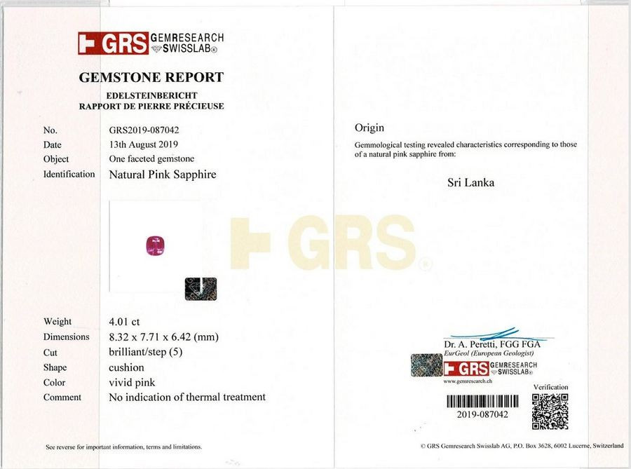 Pink Sapphire - 4.01 Carat